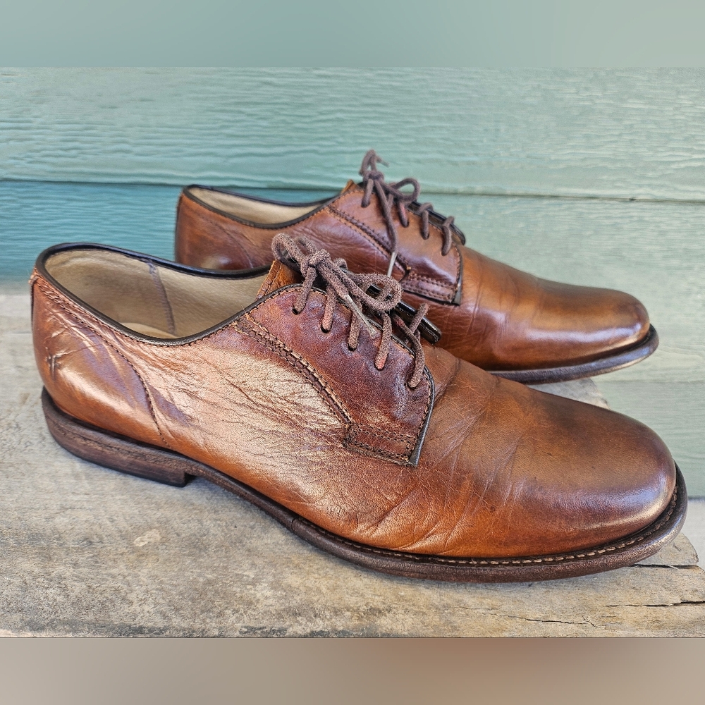 Men's Frye Phillip Oxfords In Brown Leather 84570
